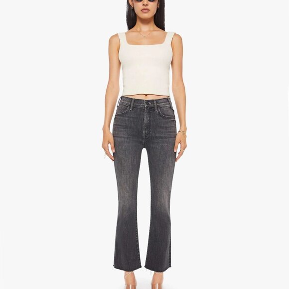 MOTHER DENIM THE HUSTLER ANKLE FRAY NIGHTOWL CROPPED HIGH RISE JEANS STRETCH 25 - Picture 2 of 10